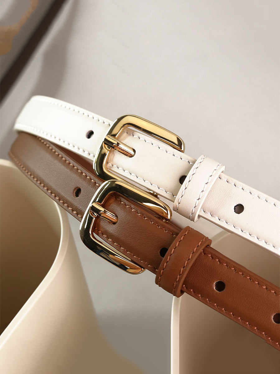 Ceinture pour Femme Classique et Élégante avec Boucle Carrée en Cuir