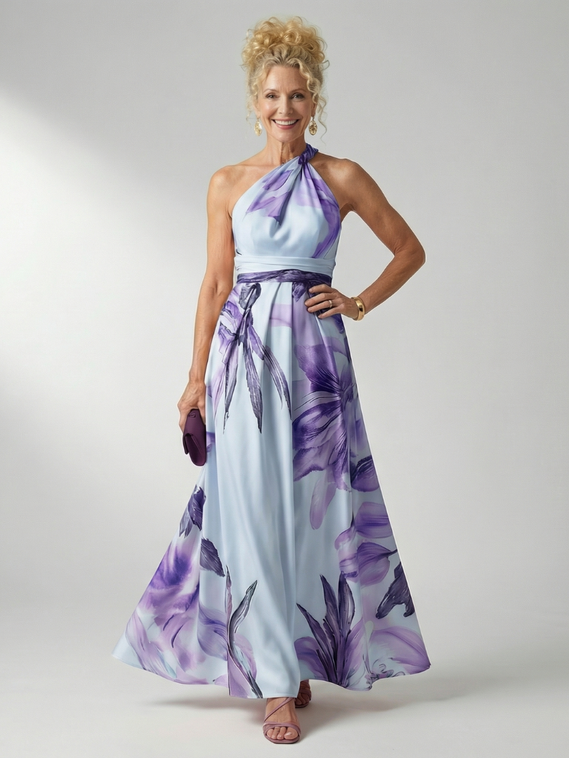 Robe longue fluide à imprimé fleuri Amiel
