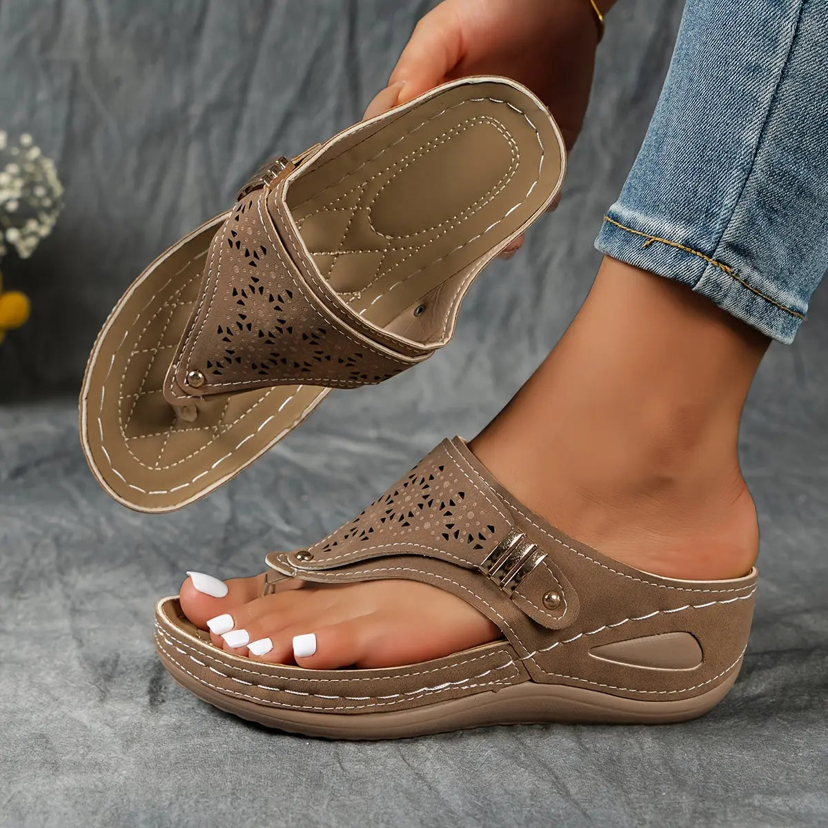 Élodie Sandalias con Cuña y Chancla