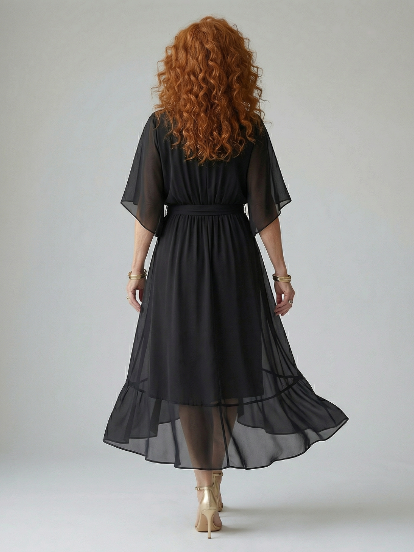 Robe midi drapée Elric