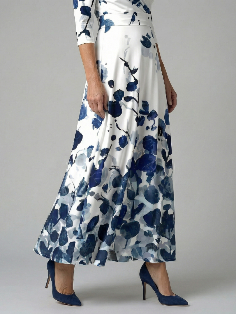 Robe midi cache-cœur à col Celine