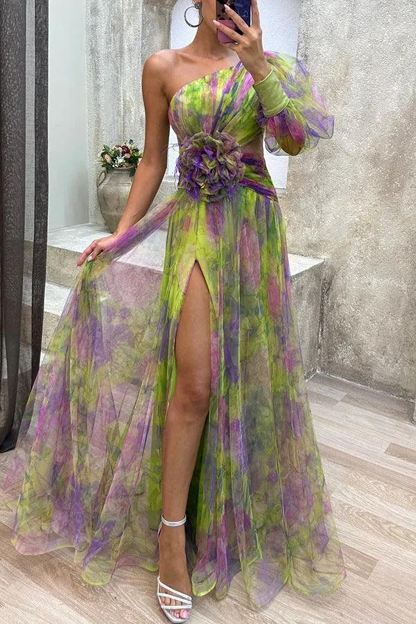Marta | Robe longue d'été à fleurs avec jupe plissée