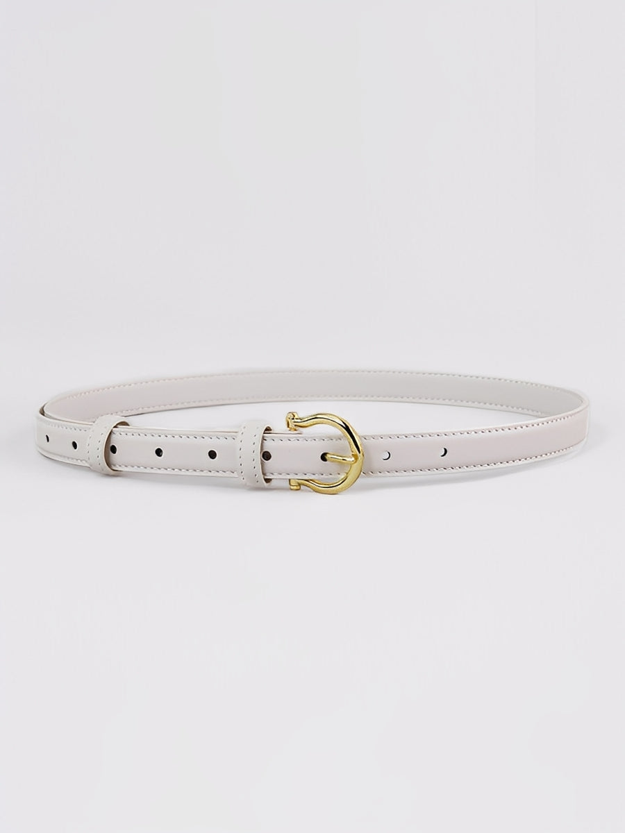 Cinturón de Mujer Vintage con Hebilla Horsebit en Cuero Sintético