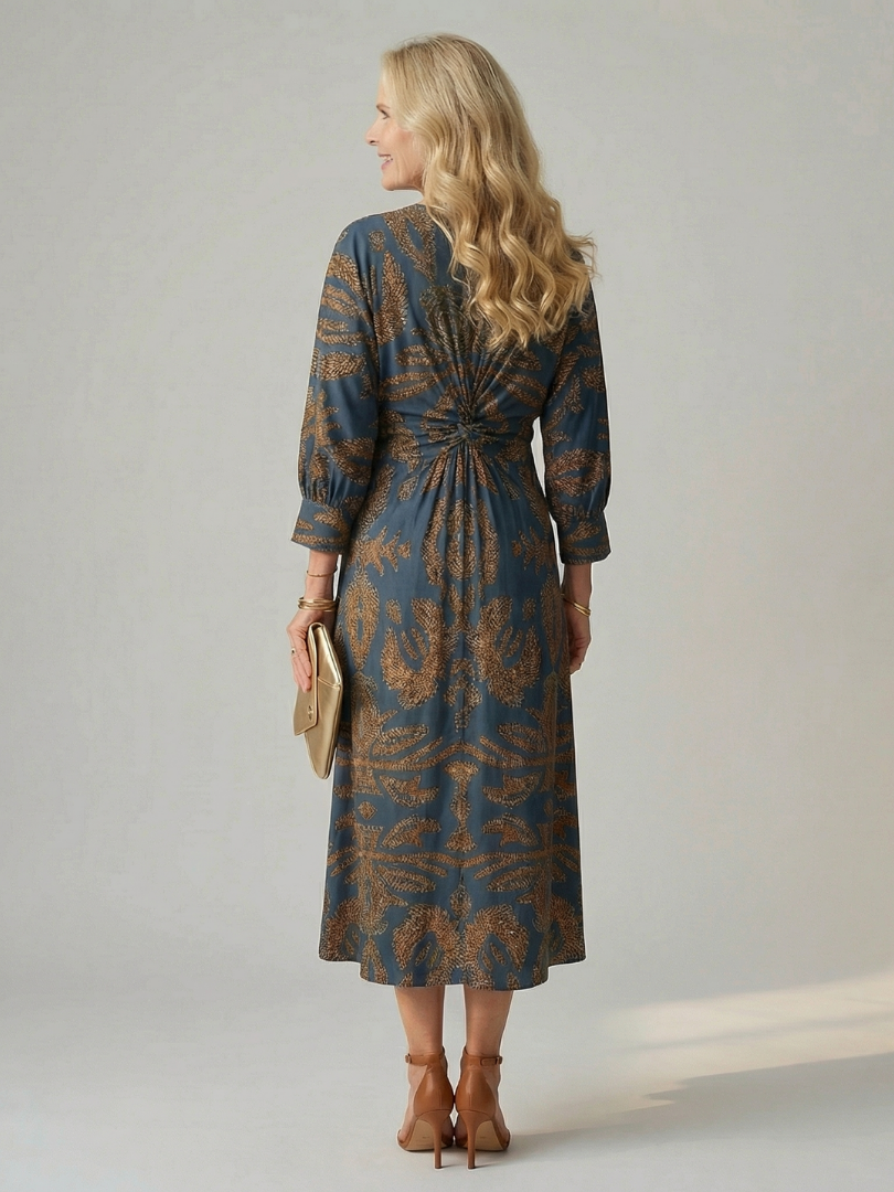 Robe midi cache-cœur naturelle Lune