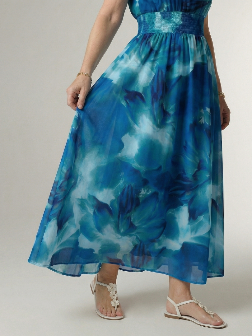 Robe midi Sylin froncée à col halter