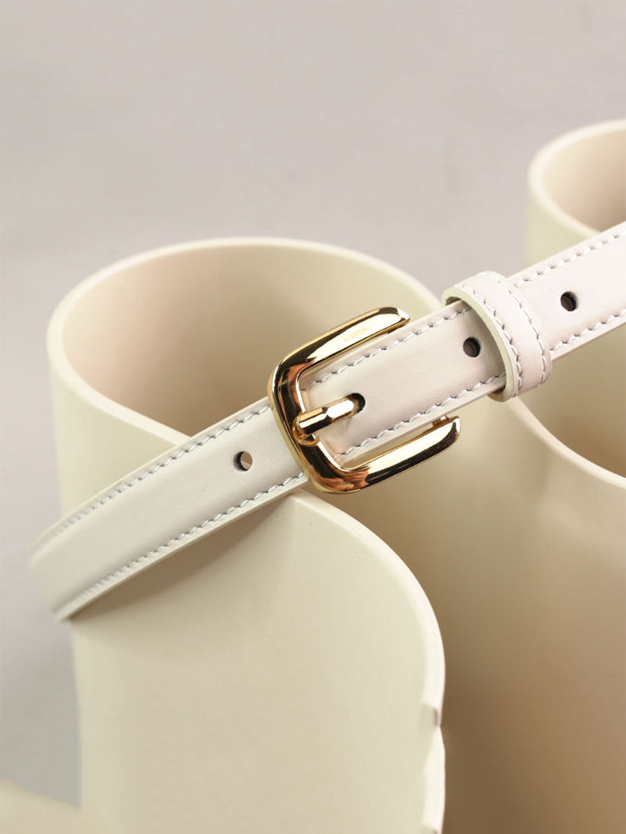 Ceinture pour Femme Classique et Élégante avec Boucle Carrée en Cuir