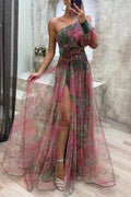 Marta | Vestido maxi de verano con flores y falda plisada