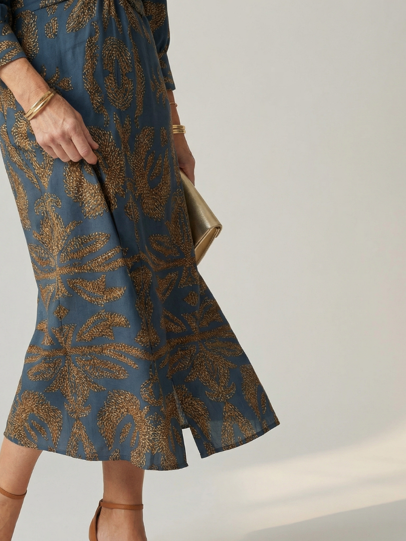 Robe midi cache-cœur naturelle Lune