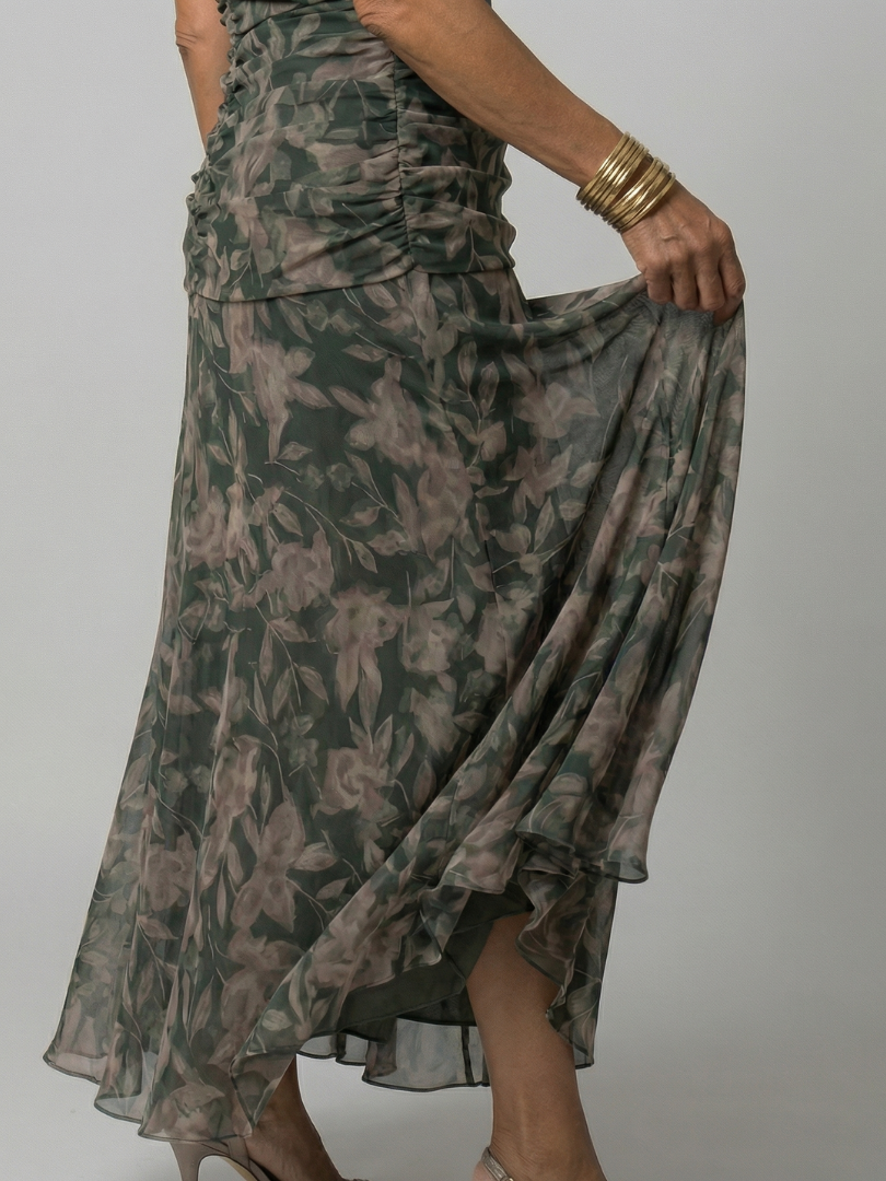 Robe midi décontractée épaules dénudées Calen