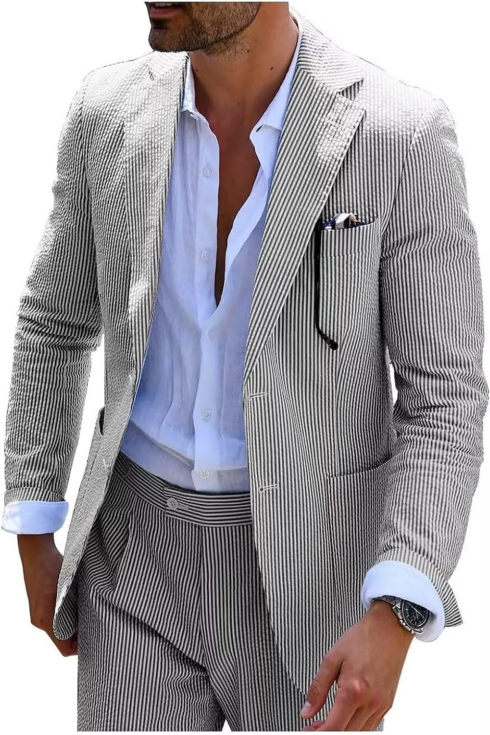 ENSEMBLE ÉTÉ RAYÉ (PANTALON + VESTE)