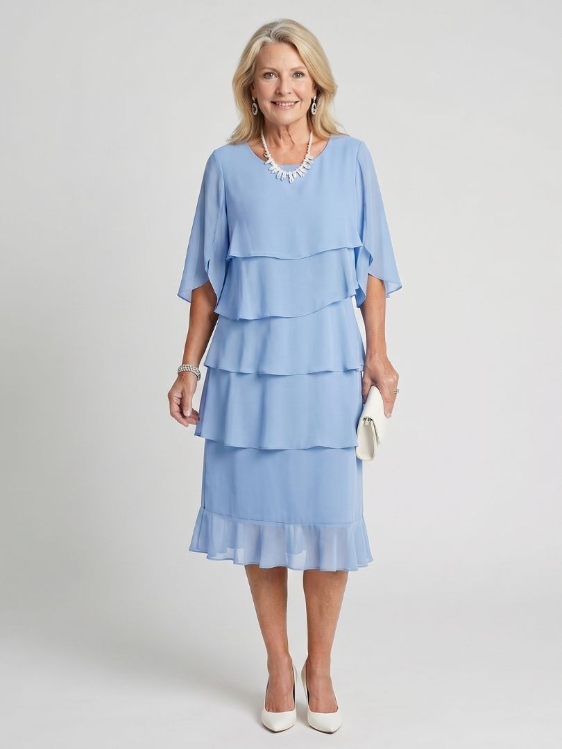Robe midi à volants Margaux