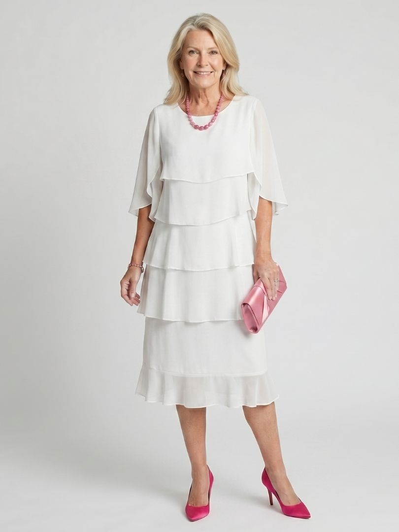 Robe midi à volants Margaux