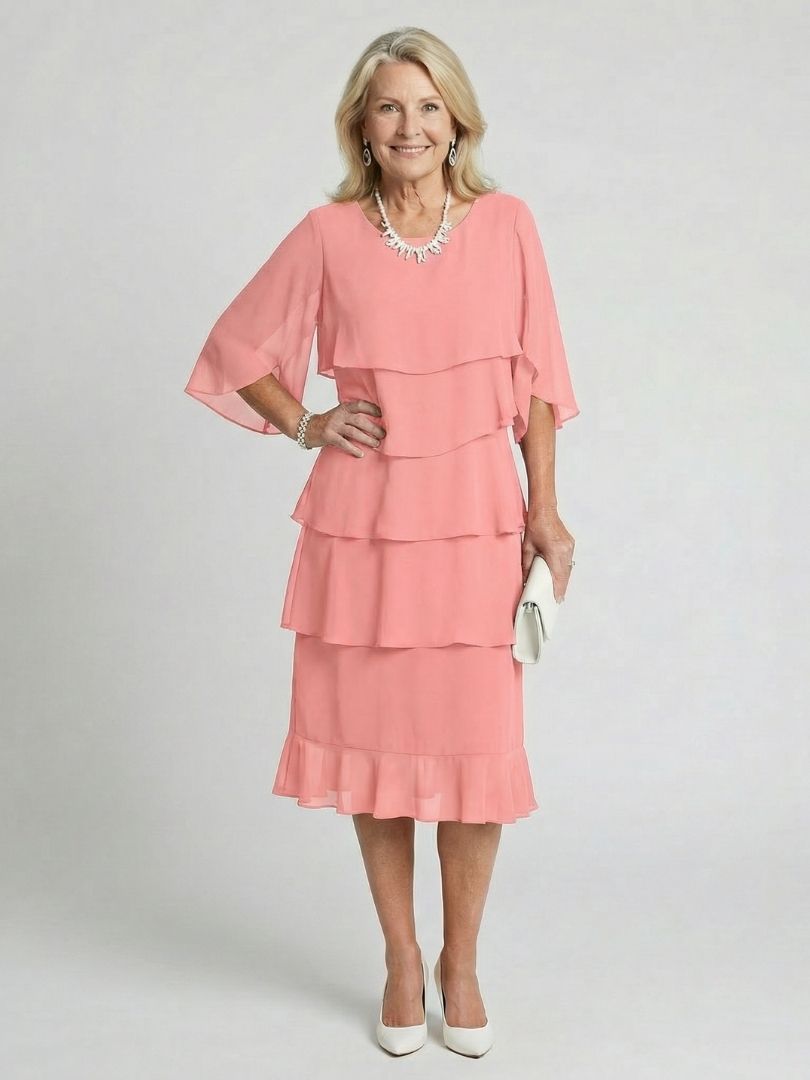 Robe midi à volants Margaux