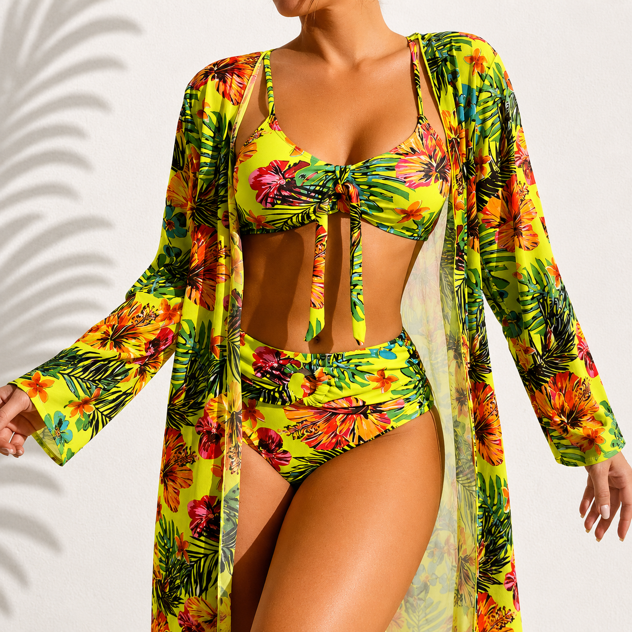 Maillot de bain 3 pièces tropical élégant Marie