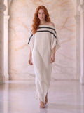 Aveline™ | Robe longue à épaules dénudées et manches chauve-souris