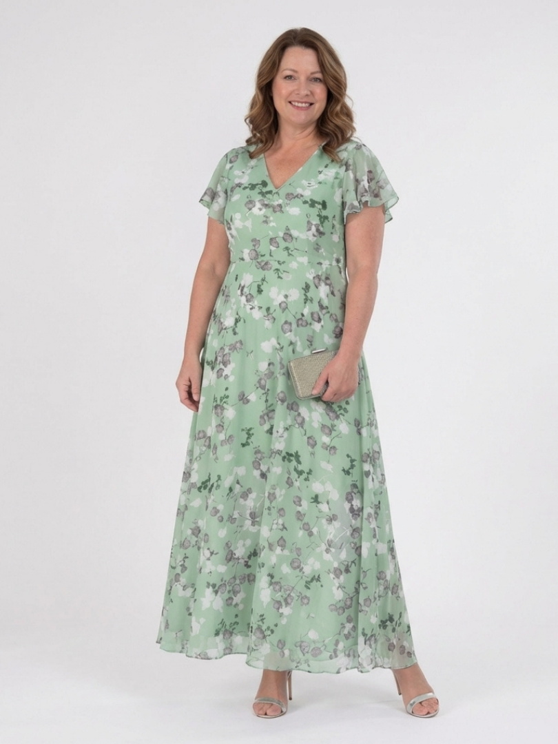Robe longue en mousseline fleurie Ismeria