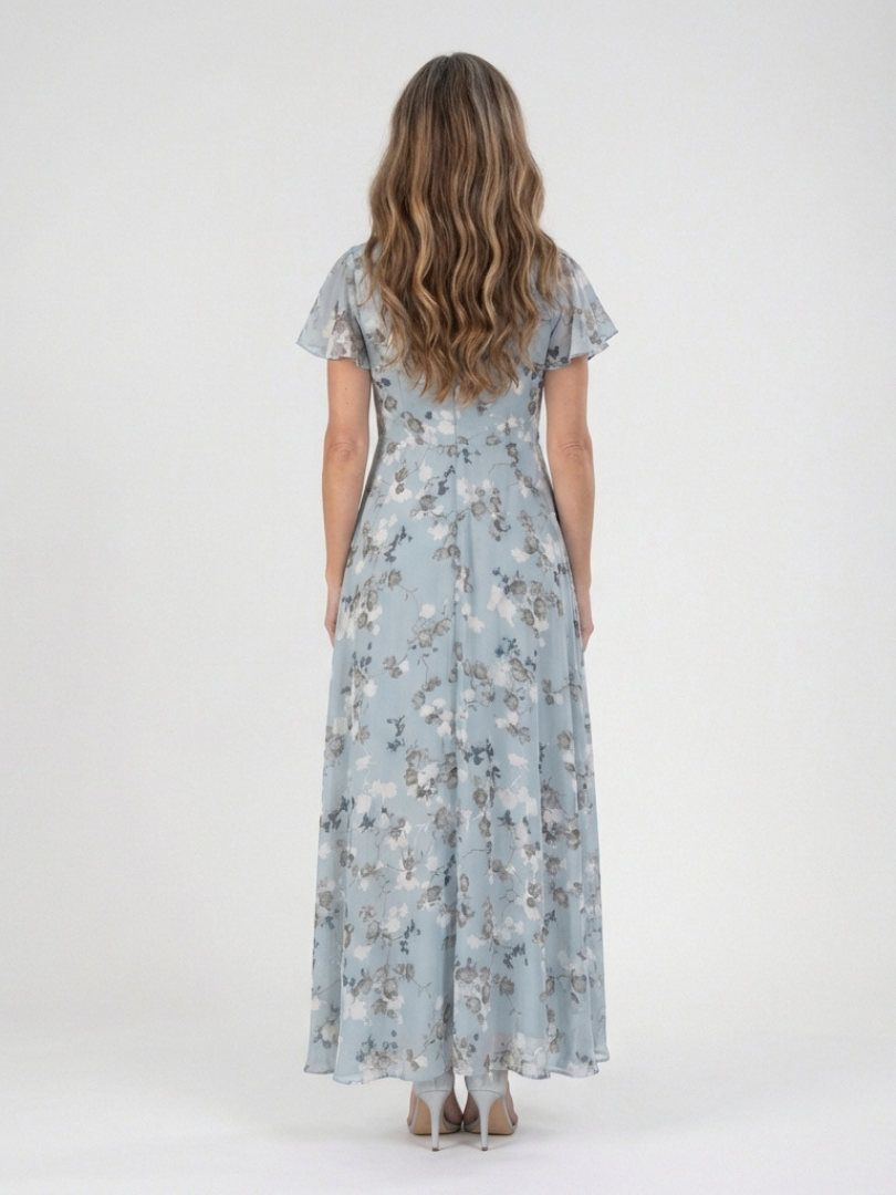Robe longue en mousseline fleurie Ismeria