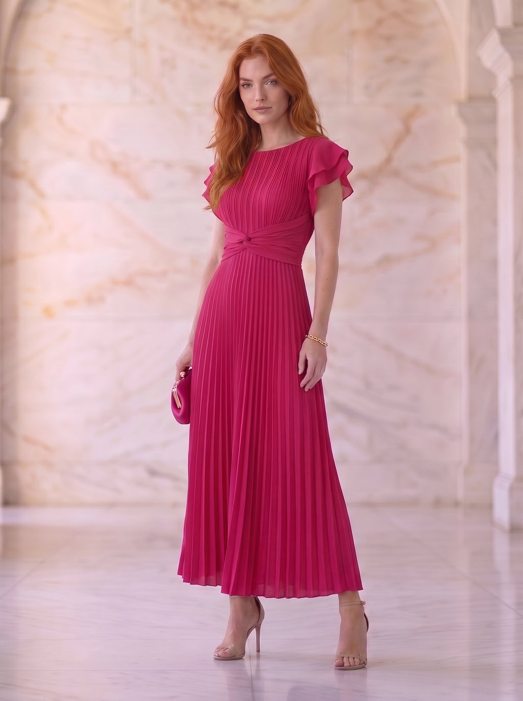 Wiam | Robe maxi plissée élégante