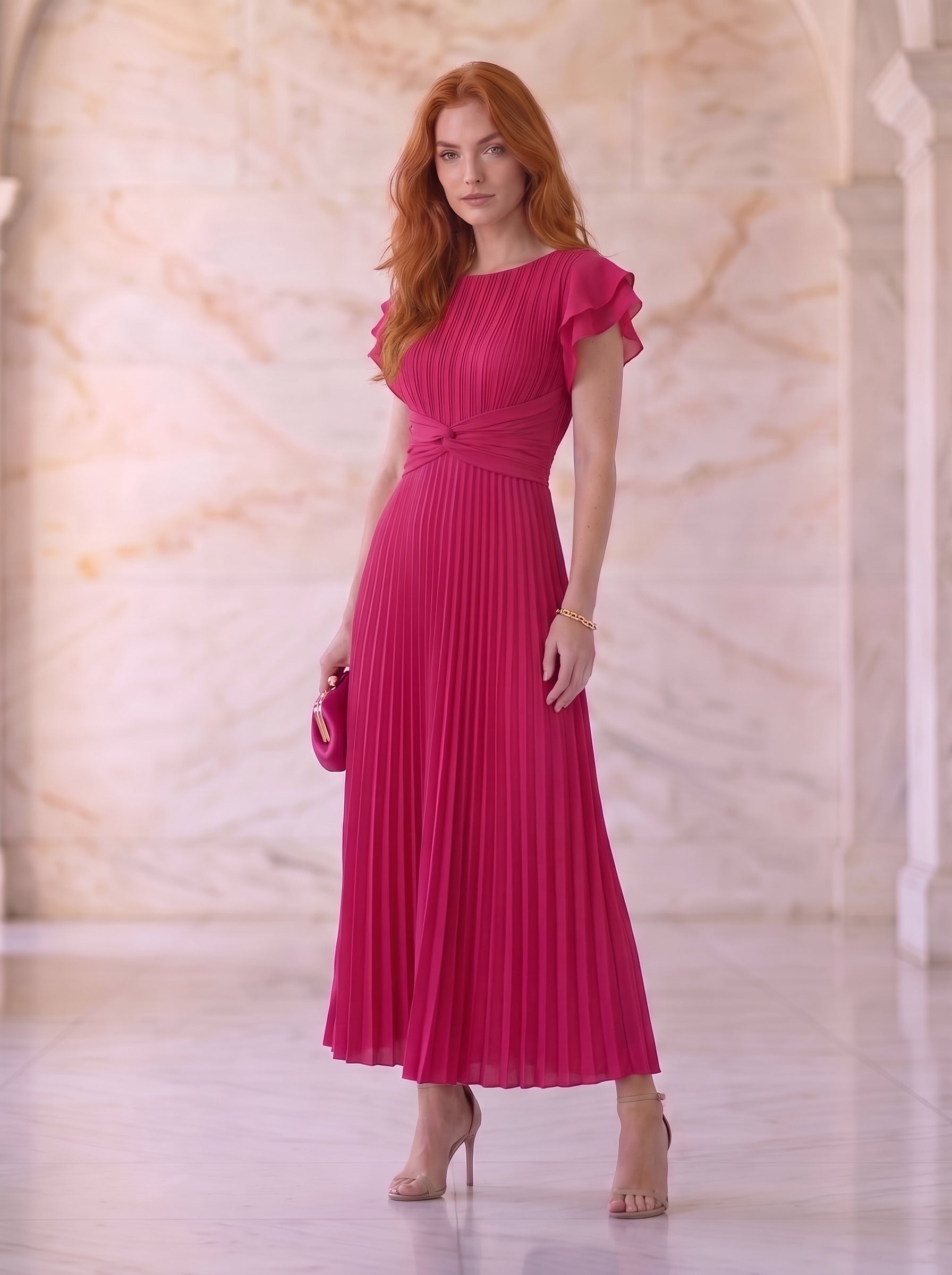 Wiam | Robe maxi plissée élégante