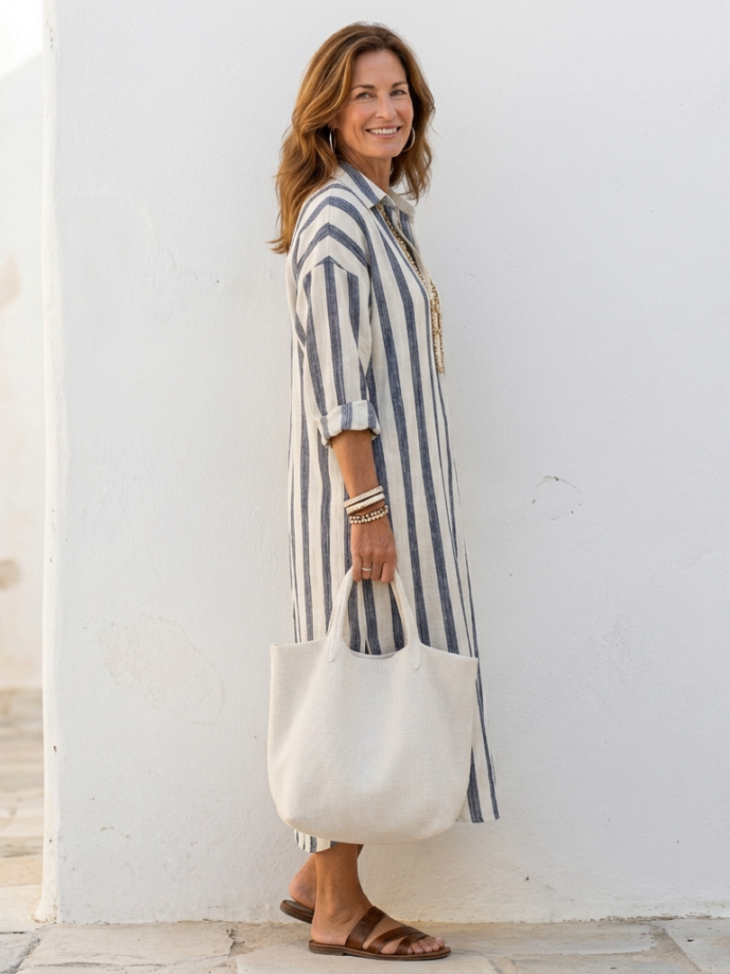 Robe chemise longue rayée Naomi