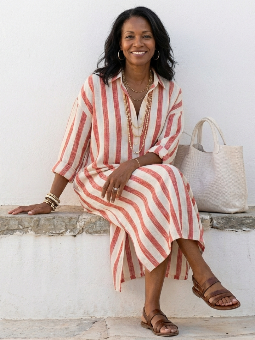 Robe chemise longue rayée Naomi