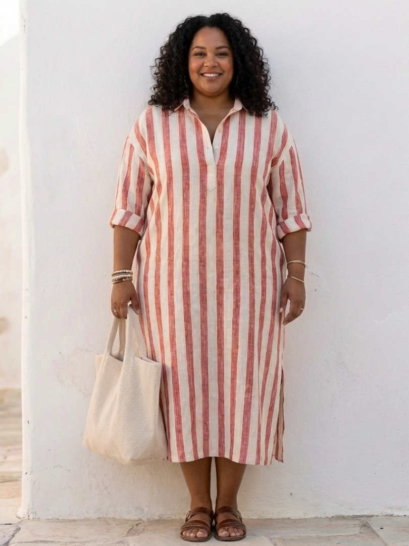 Robe chemise longue rayée Naomi
