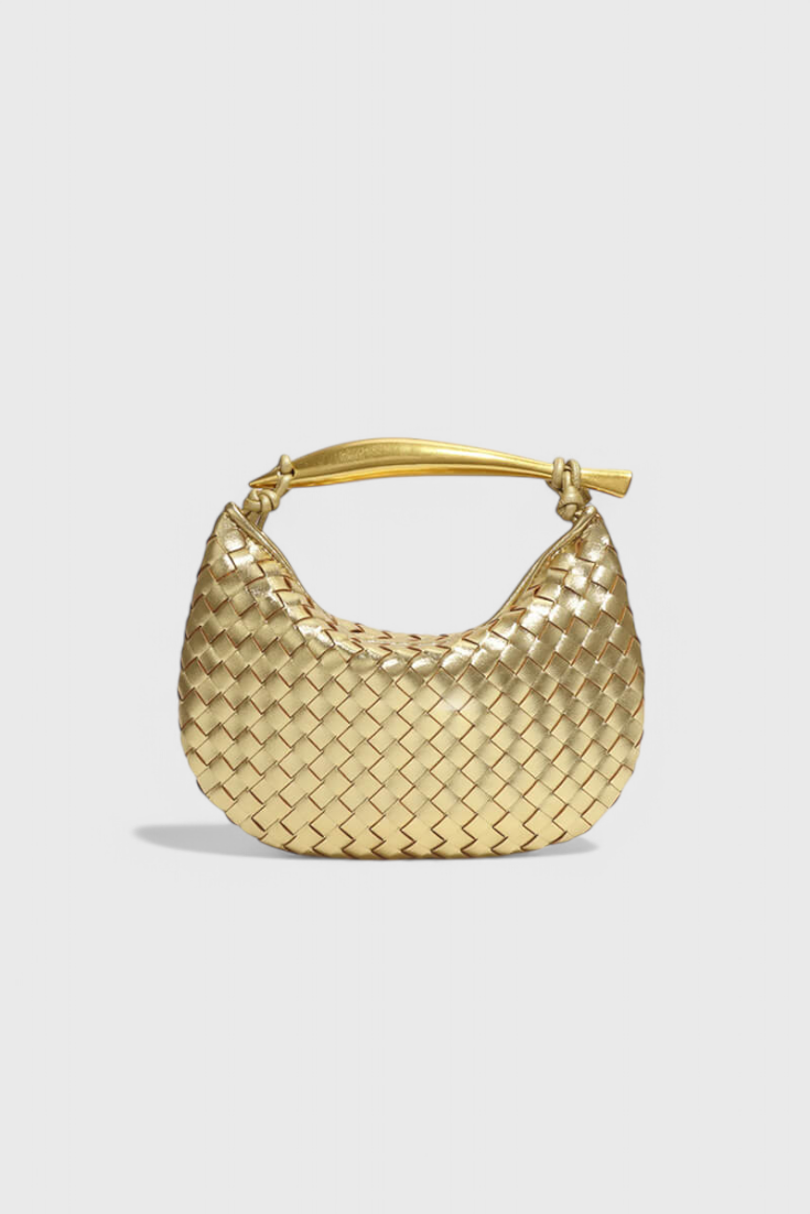 Sac tissé Gerda avec anse dorée