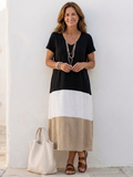 Robe Midi à Manches Courtes Thailia