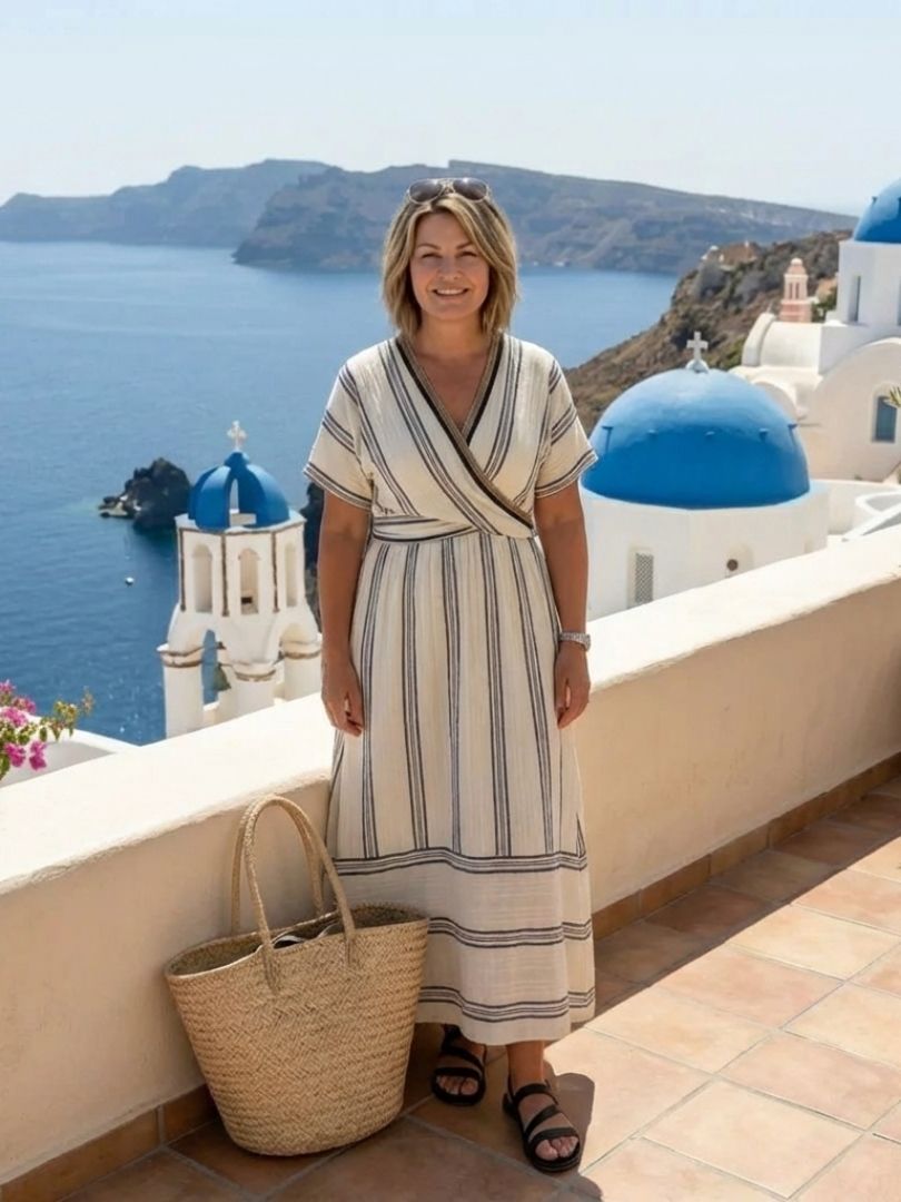 Robe midi à manches courtes Thalassa