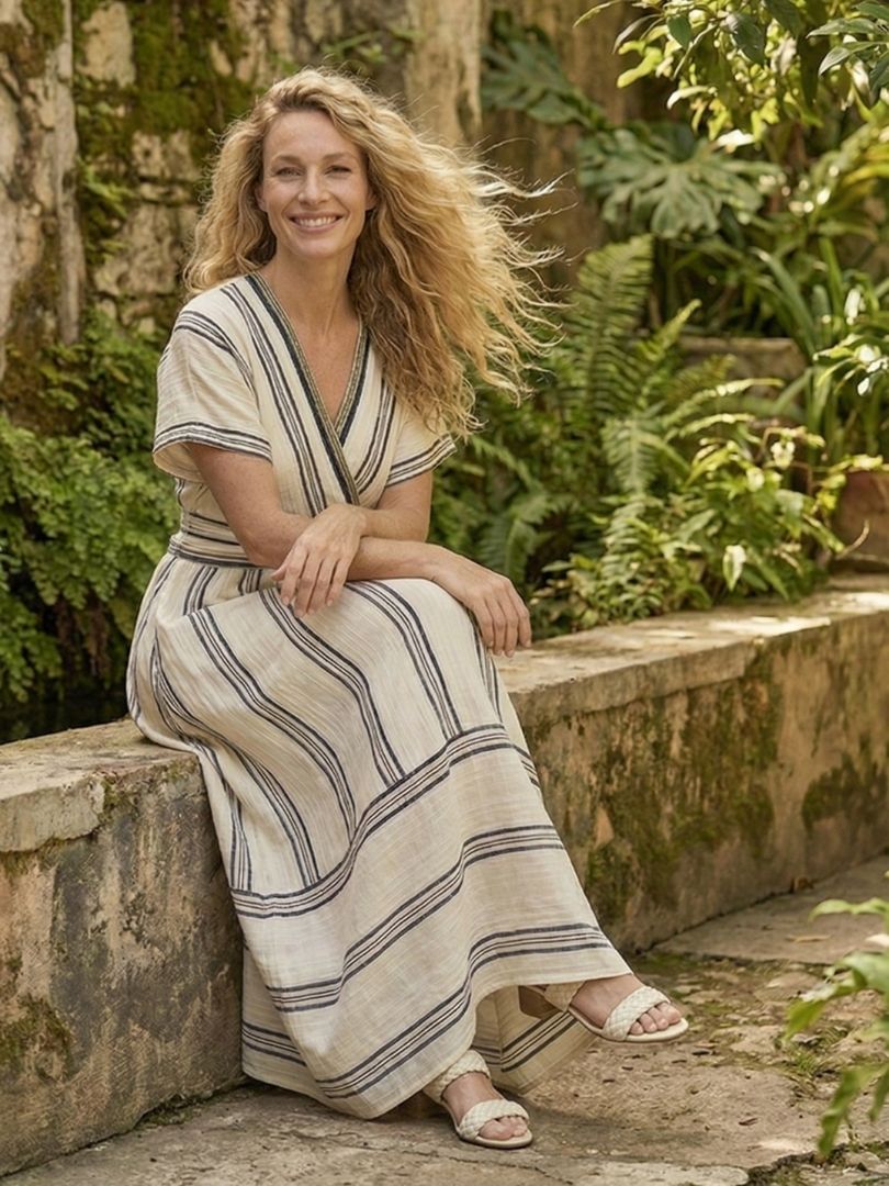 Robe midi à manches courtes Thalassa