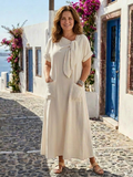 Robe Maxi à Encolure Ronde et Manches Rosalie