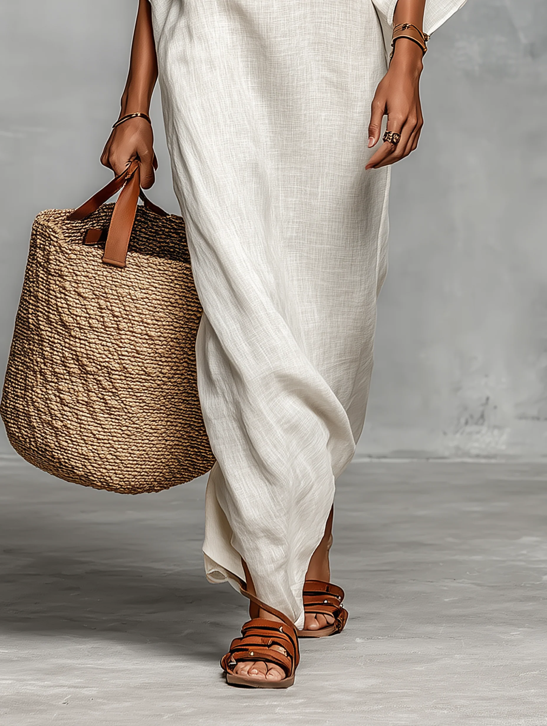 Aveline™ | Robe longue à épaules dénudées et manches chauve-souris