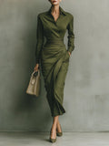 Noëlle™ | Robe longue vert militaire