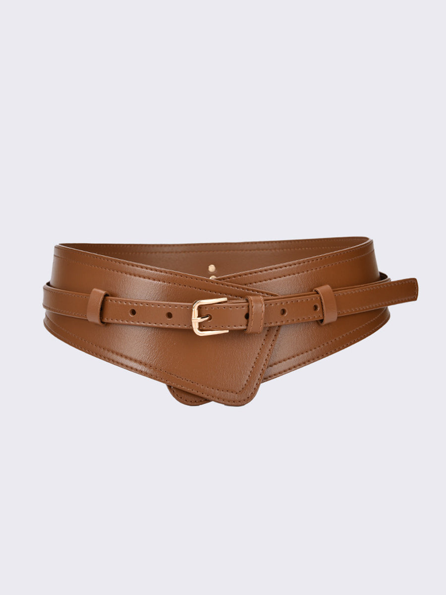 Ceinture large femme tendance style harnais en cuir synthétique