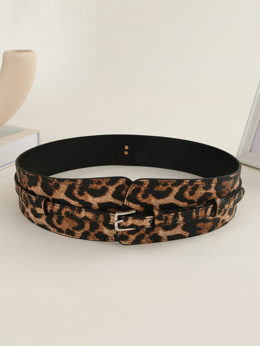 Ceinture pour femme avec imprimé léopard et design asymétrique en cuir synthétique MDA1699H0I