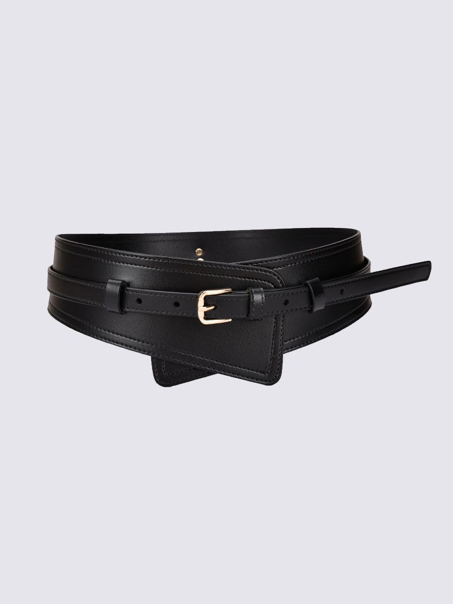 Ceinture large femme tendance style harnais en cuir synthétique