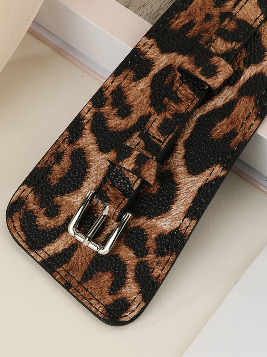 Ceinture pour femme avec imprimé léopard et design asymétrique en cuir synthétique MDA1699H0I