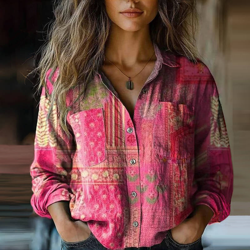 Blusa Retro Estampado Floral Nanna