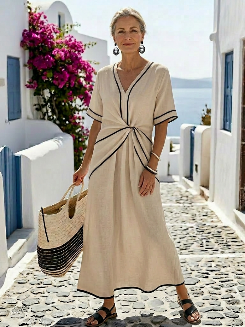 Robe midi à manches courtes Linnea