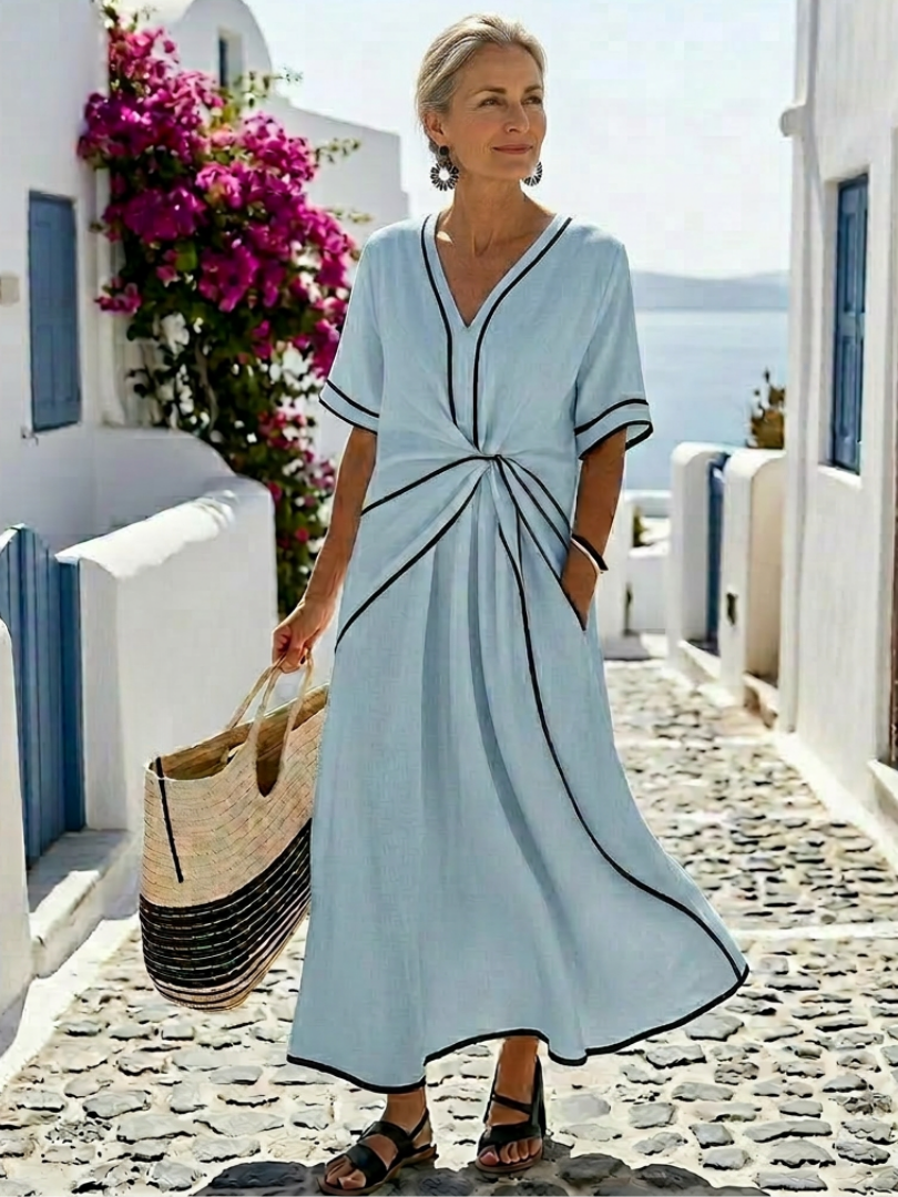 Robe midi à manches courtes Linnea