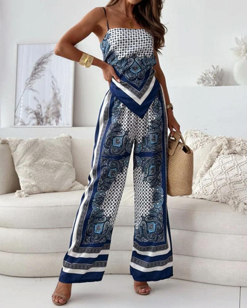 Helen | Conjunto Elegante de Cintura Alta y Pantalones para el Verano
