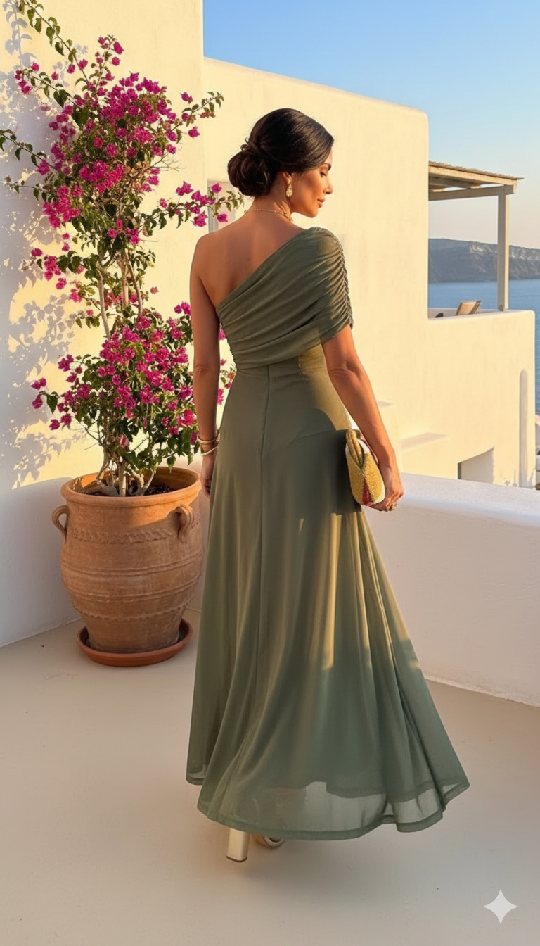 Uma - Vestido largo fluido con diseño elegante