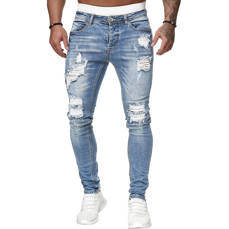 Jeans déchirés extensibles