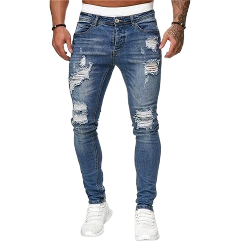 Jeans déchirés extensibles