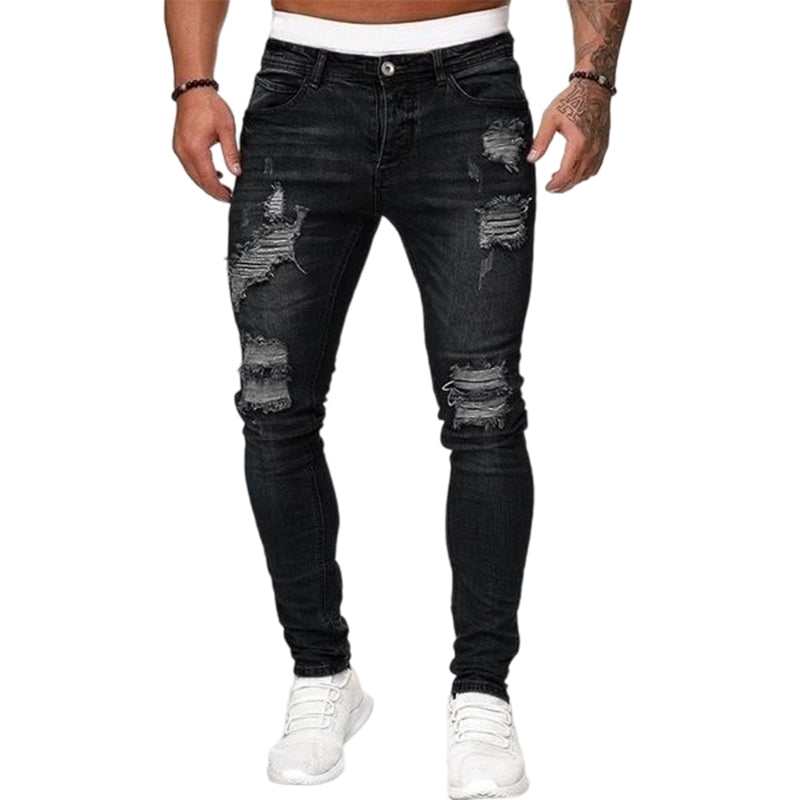 Jeans déchirés extensibles