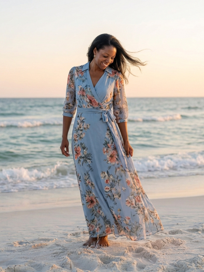Robe portefeuille longue Elowen